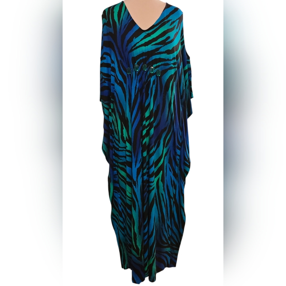 NWT Ellen Tracy size L/XL black,blue, green dress